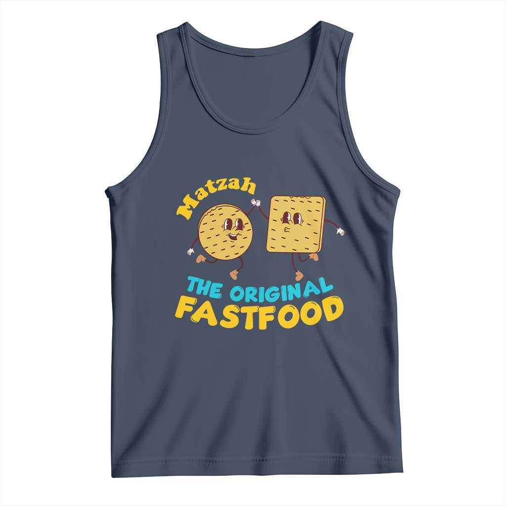 Funny Passover Matzah Tank Top The Original Fast Food Seder Jewish TS02 Navy Print Your Wear