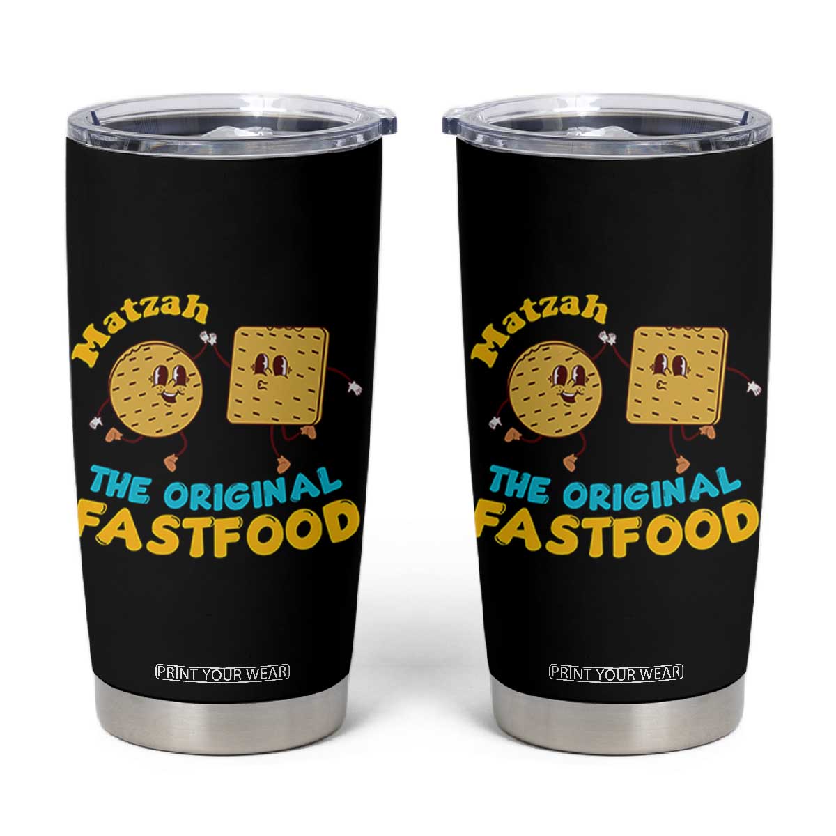 Funny Passover Matzah Tumbler Cup The Original Fast Food Seder Jewish TS02 Black Print Your Wear