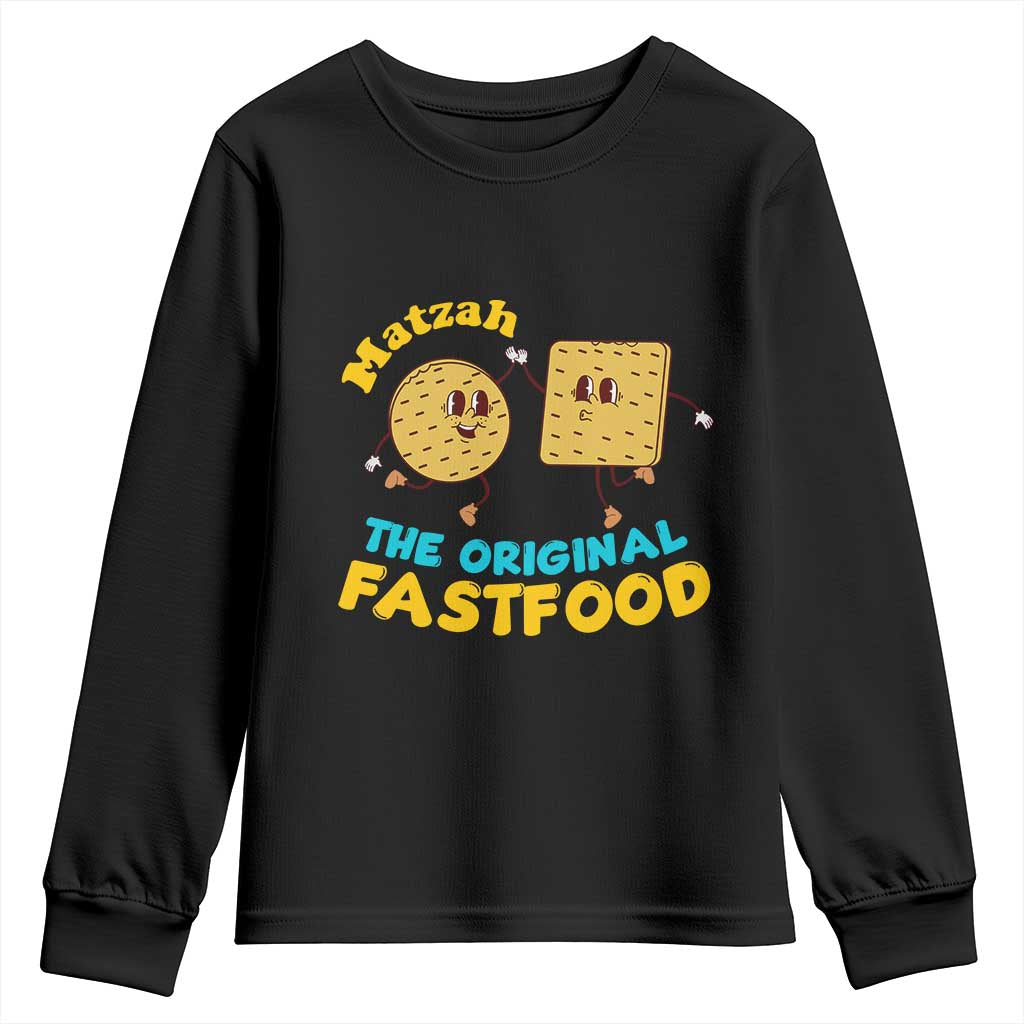 Funny Passover Matzah Youth Sweatshirt The Original Fast Food Seder Jewish TS02 Black Print Your Wear