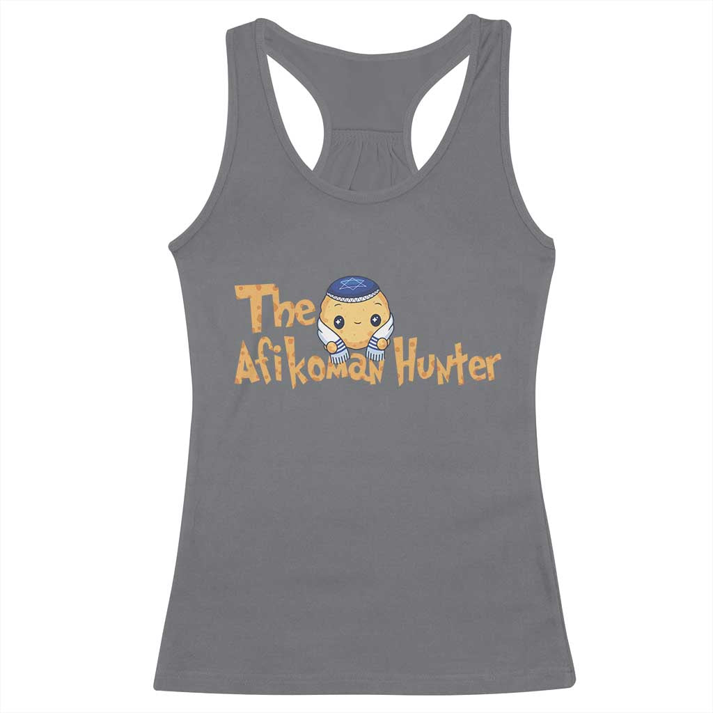 Funny Passover Racerback Tank Top Afikoman Hunter Jewish Family Seder Matzah TS02 Charcoal Print Your Wear