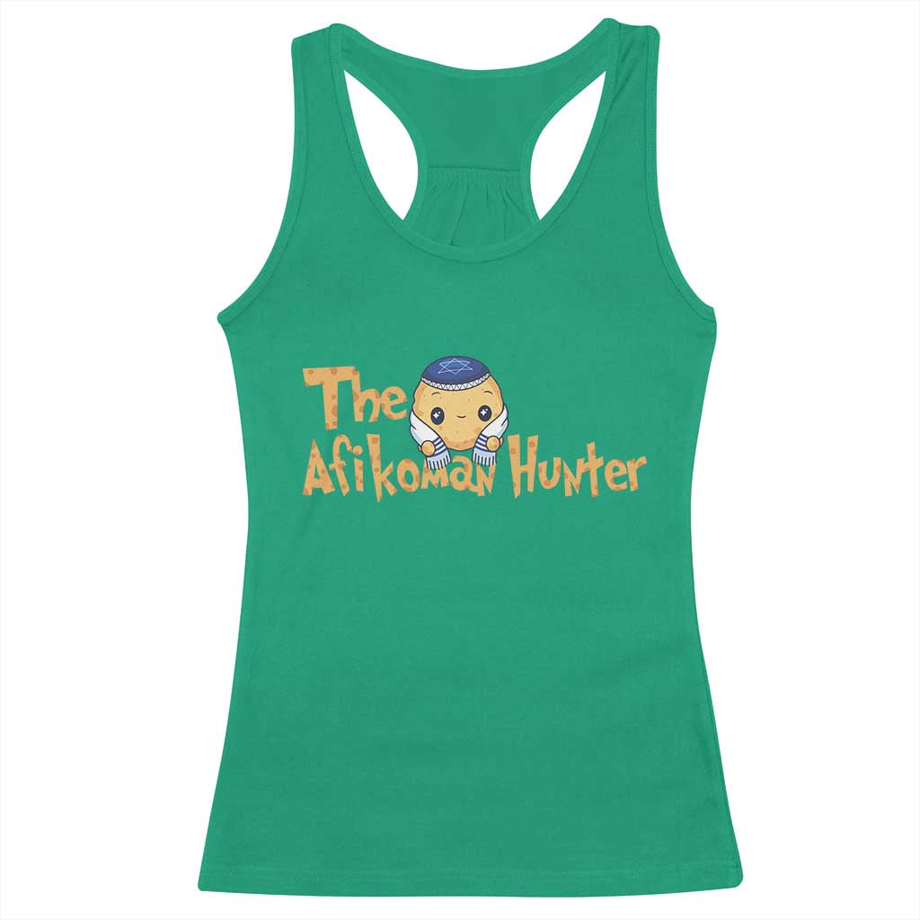 Funny Passover Racerback Tank Top Afikoman Hunter Jewish Family Seder Matzah TS02 Irish Green Print Your Wear