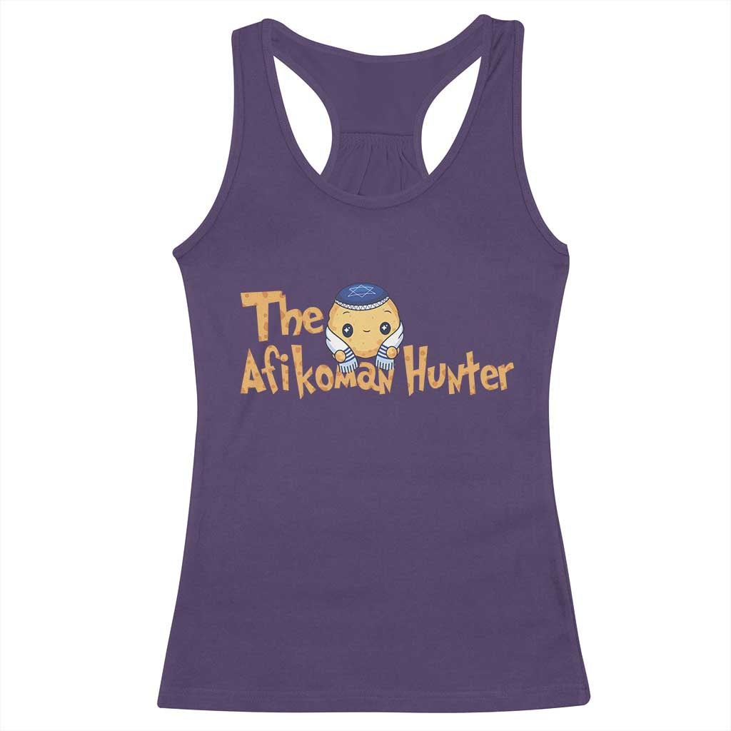 Funny Passover Racerback Tank Top Afikoman Hunter Jewish Family Seder Matzah TS02 Purple Print Your Wear