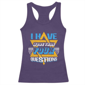 Funny Passover Racerback Tank Top Funny I Have More Than Four Questions Passover Kids TS02 Purple Print Your Wear