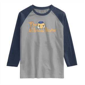 Funny Passover Raglan Shirt Afikoman Hunter Jewish Family Seder Matzah TS02 Sport Gray Navy Print Your Wear