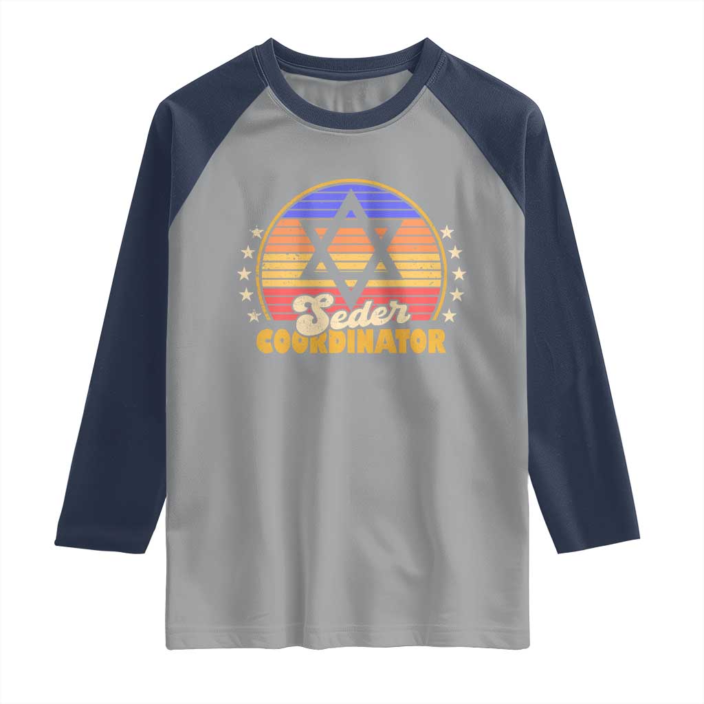 Funny Passover Raglan Shirt Seder Coordinator Jewish Passover Leader TS02 Sport Gray Navy Print Your Wear
