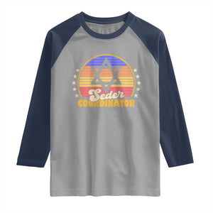 Funny Passover Raglan Shirt Seder Coordinator Jewish Passover Leader TS02 Sport Gray Navy Print Your Wear