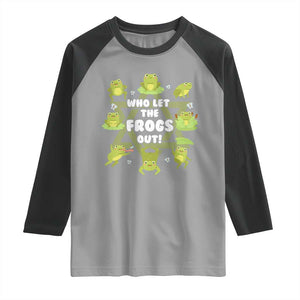 Funny Passover Raglan Shirt Who Let the Frogs Out Jewish Seder Fami TS02 Sport Gray Black Print Your Wear