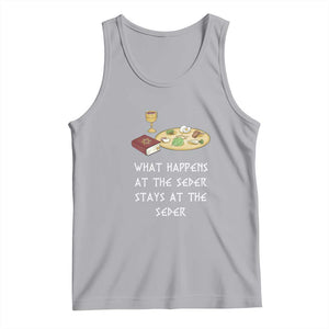 Funny Passover Seder Tank Top What Happens At The Seder Stays At The Seder Jewish Holiday TS02 Athletic Heather Print Your Wear