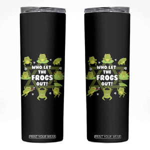 Funny Passover Skinny Tumbler Who Let the Frogs Out Jewish Seder Fami TS02 Black Print Your Wear