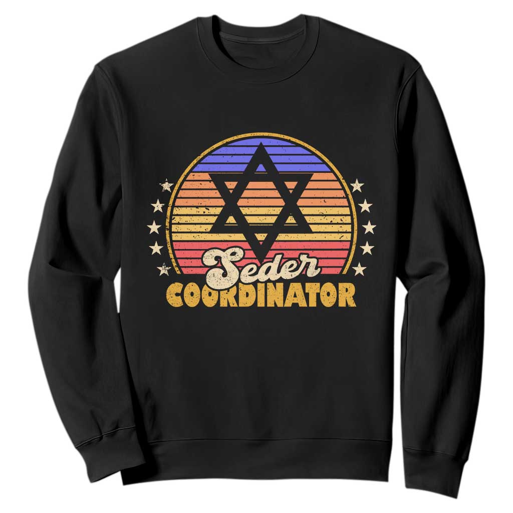 Funny Passover Sweatshirt Seder Coordinator Jewish Passover Leader TS02 Black Print Your Wear