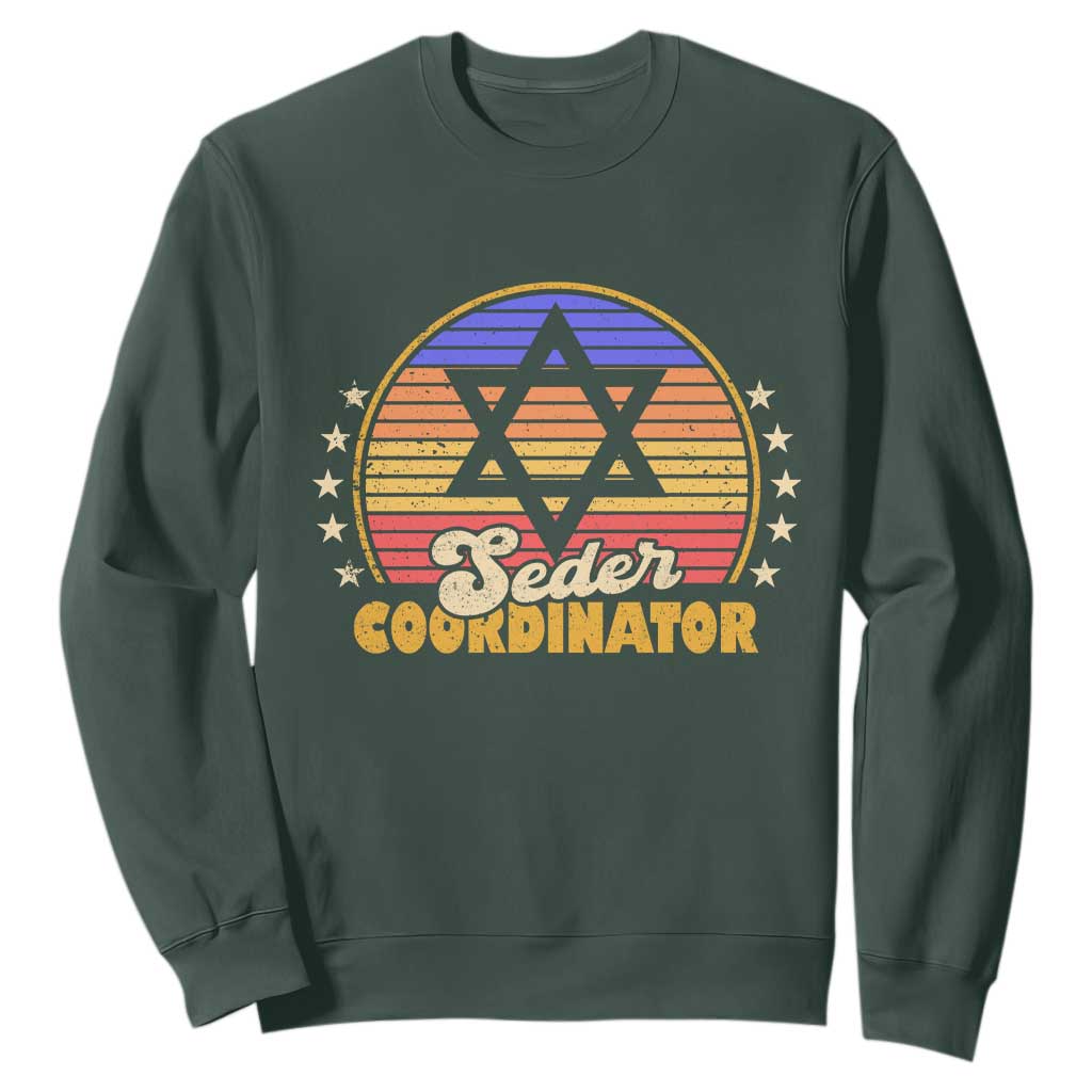Funny Passover Sweatshirt Seder Coordinator Jewish Passover Leader TS02 Dark Forest Green Print Your Wear