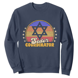 Funny Passover Sweatshirt Seder Coordinator Jewish Passover Leader TS02 Navy Print Your Wear
