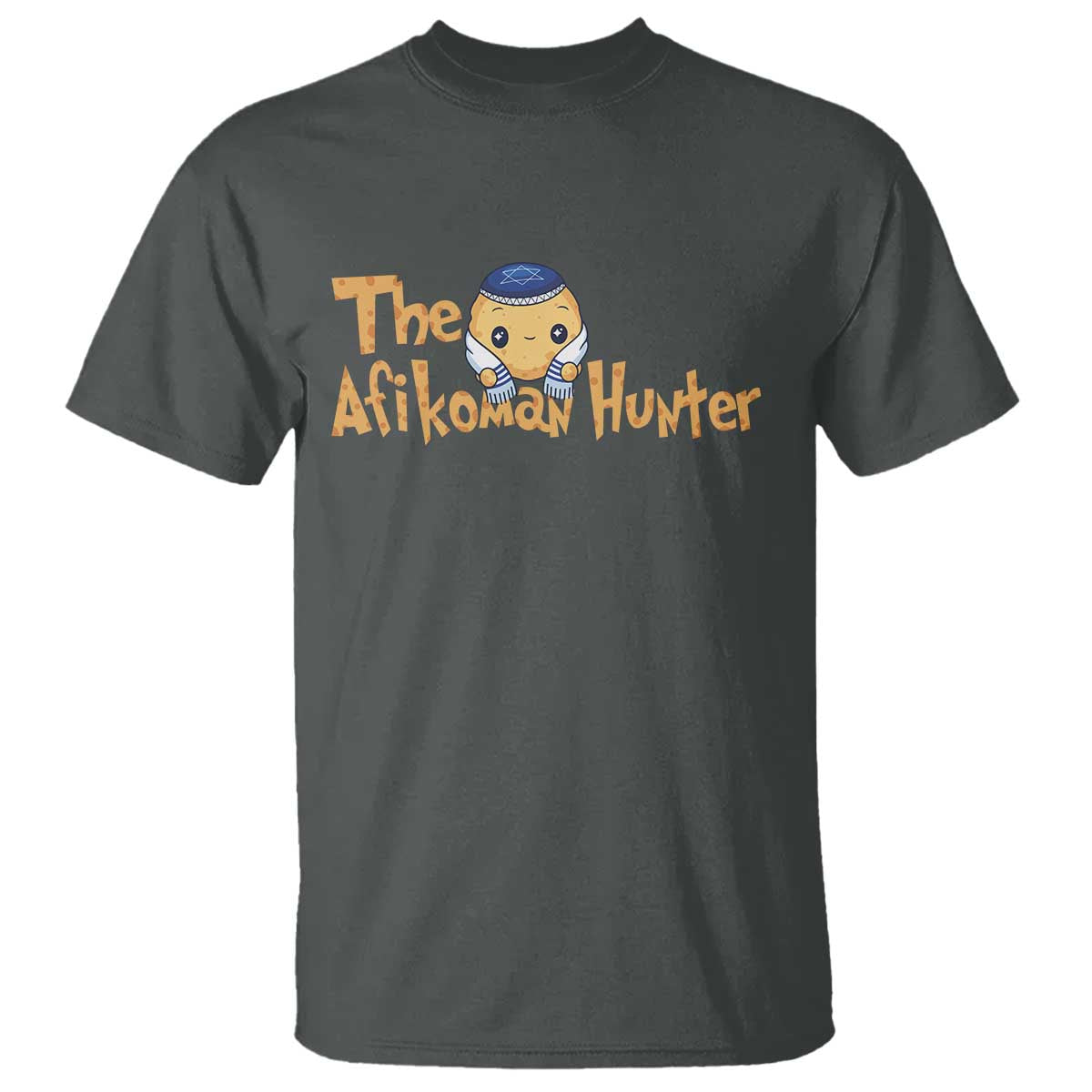 Funny Passover T Shirt Afikoman Hunter Jewish Family Seder Matzah TS02 Dark Heather Print Your Wear