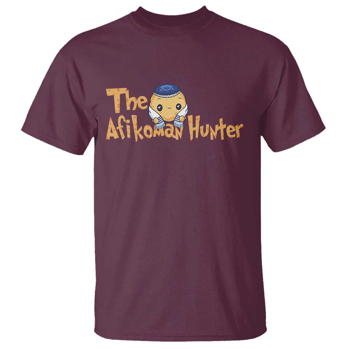 Funny Passover T Shirt Afikoman Hunter Jewish Family Seder Matzah TS02 Maroon Print Your Wear