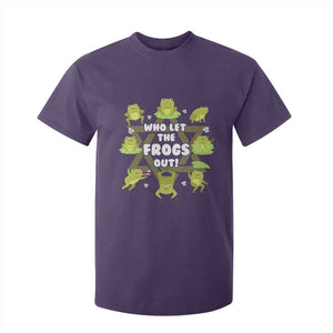 Funny Passover T Shirt For Kid Who Let the Frogs Out Jewish Seder Fami TS02 Purple Print Your Wear