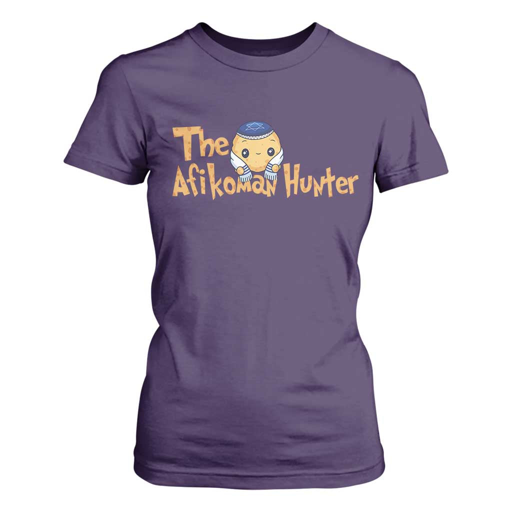 Funny Passover T Shirt For Women Afikoman Hunter Jewish Family Seder Matzah TS02 Purple Print Your Wear