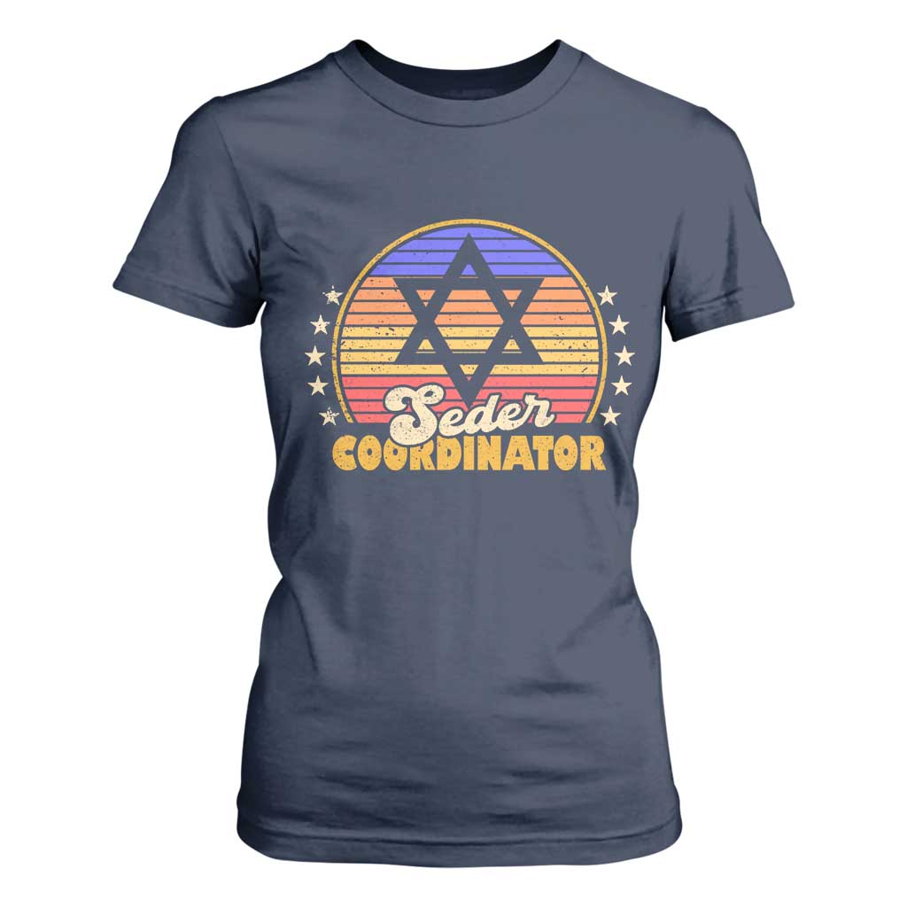 Funny Passover T Shirt For Women Seder Coordinator Jewish Passover Leader TS02 Navy Print Your Wear