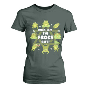 Funny Passover T Shirt For Women Who Let the Frogs Out Jewish Seder Fami TS02 Dark Forest Green Print Your Wear