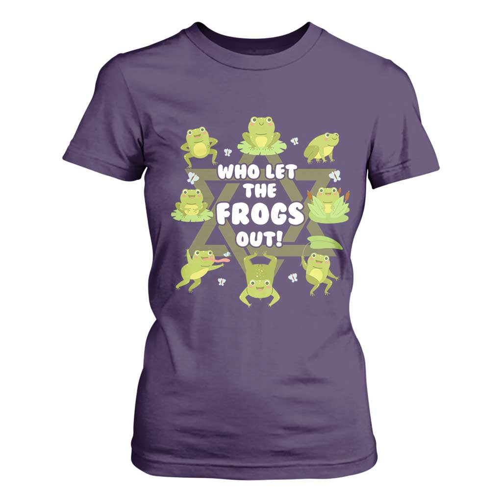 Funny Passover T Shirt For Women Who Let the Frogs Out Jewish Seder Fami TS02 Purple Print Your Wear