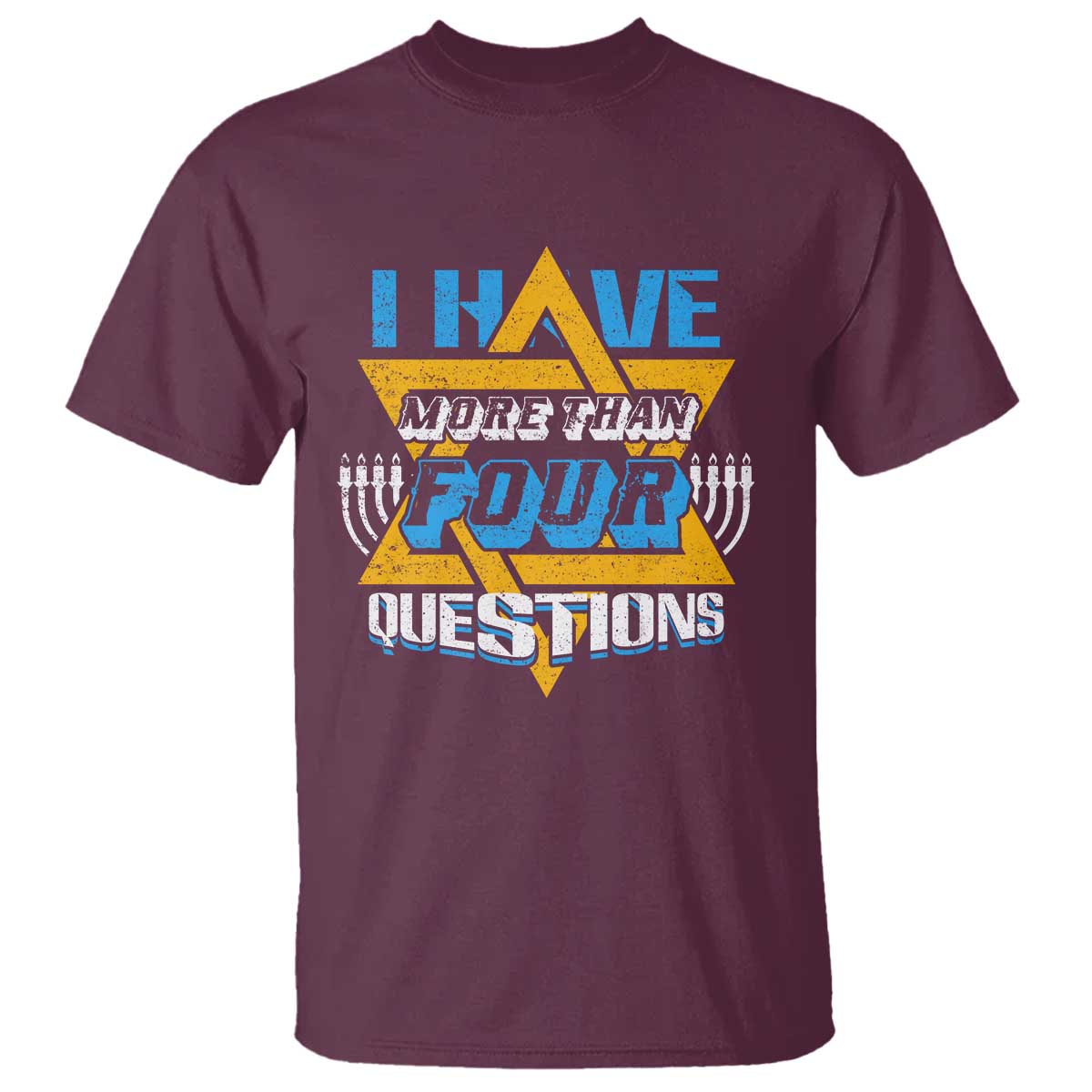 Funny Passover T Shirt Funny I Have More Than Four Questions Passover Kids TS02 Maroon Print Your Wear