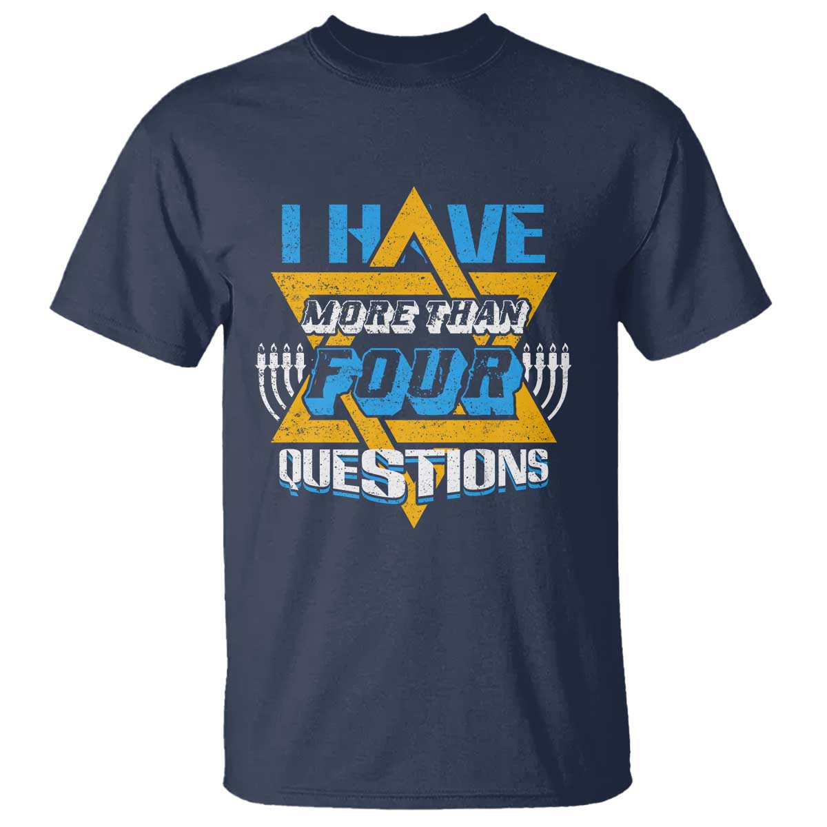 Funny Passover T Shirt Funny I Have More Than Four Questions Passover Kids TS02 Navy Print Your Wear