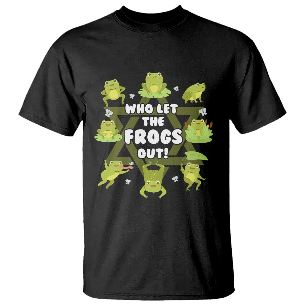 Funny Passover T Shirt Who Let the Frogs Out Jewish Seder Fami TS02 Black Print Your Wear