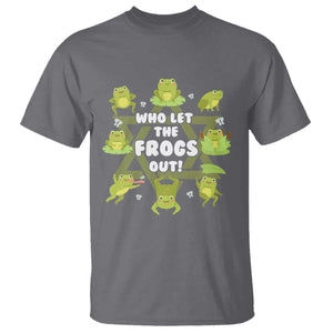 Funny Passover T Shirt Who Let the Frogs Out Jewish Seder Fami TS02 Charcoal Print Your Wear