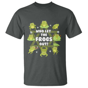 Funny Passover T Shirt Who Let the Frogs Out Jewish Seder Fami TS02 Dark Heather Print Your Wear