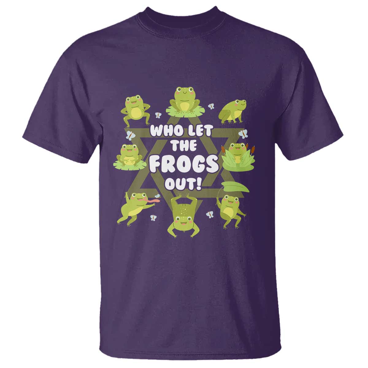 Funny Passover T Shirt Who Let the Frogs Out Jewish Seder Fami TS02 Purple Print Your Wear
