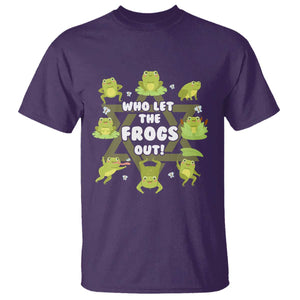Funny Passover T Shirt Who Let the Frogs Out Jewish Seder Fami TS02 Purple Print Your Wear