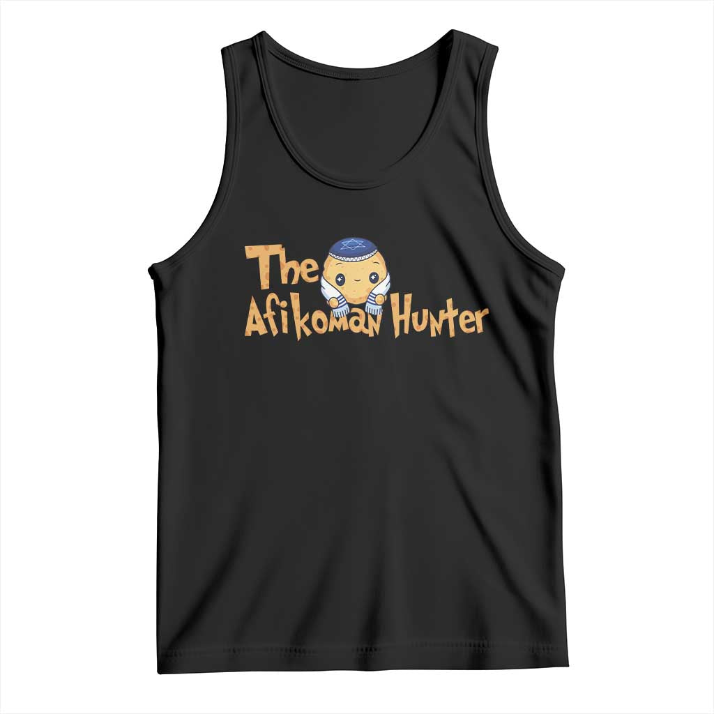 Funny Passover Tank Top Afikoman Hunter Jewish Family Seder Matzah TS02 Black Print Your Wear