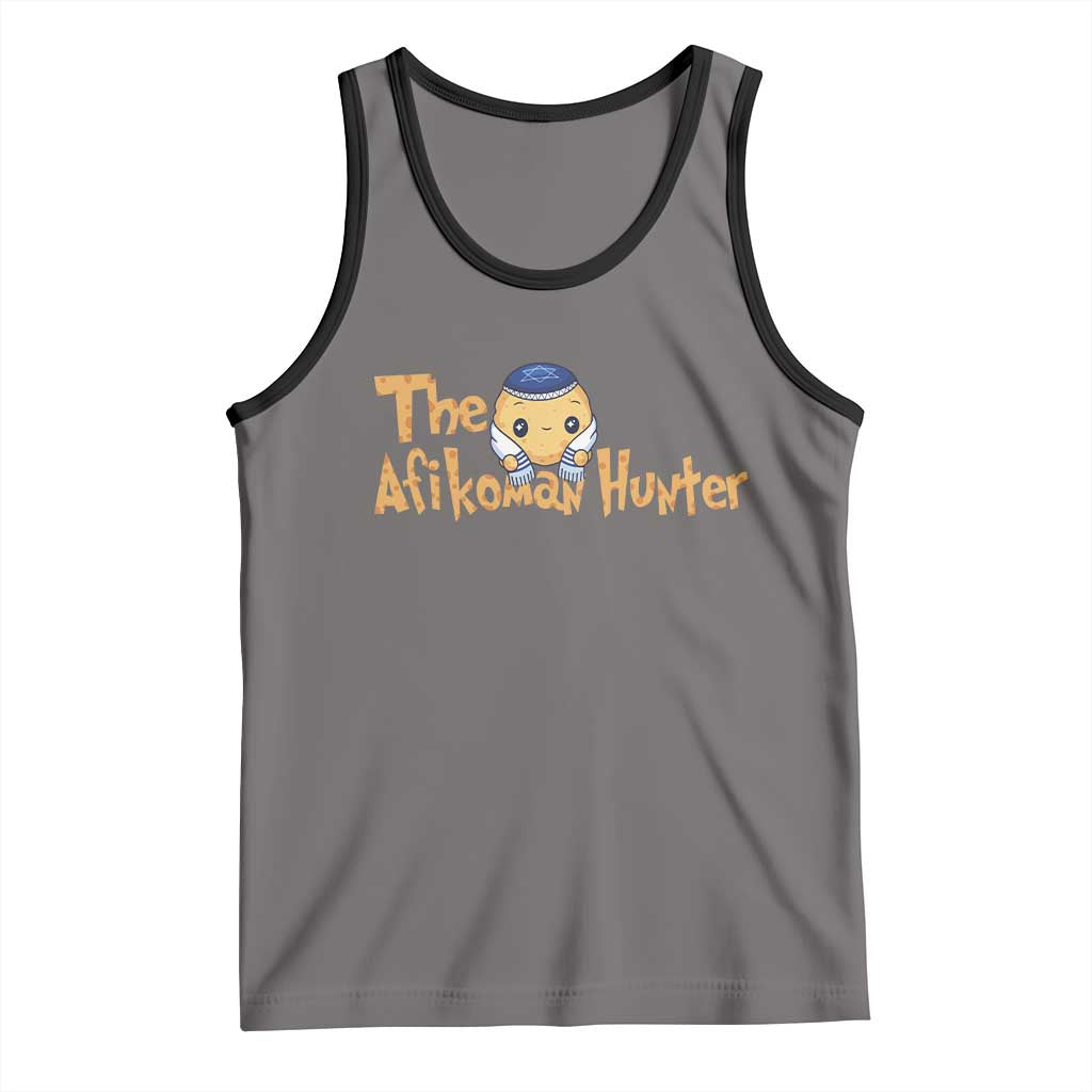 Funny Passover Tank Top Afikoman Hunter Jewish Family Seder Matzah TS02 Deep Heather Black Print Your Wear