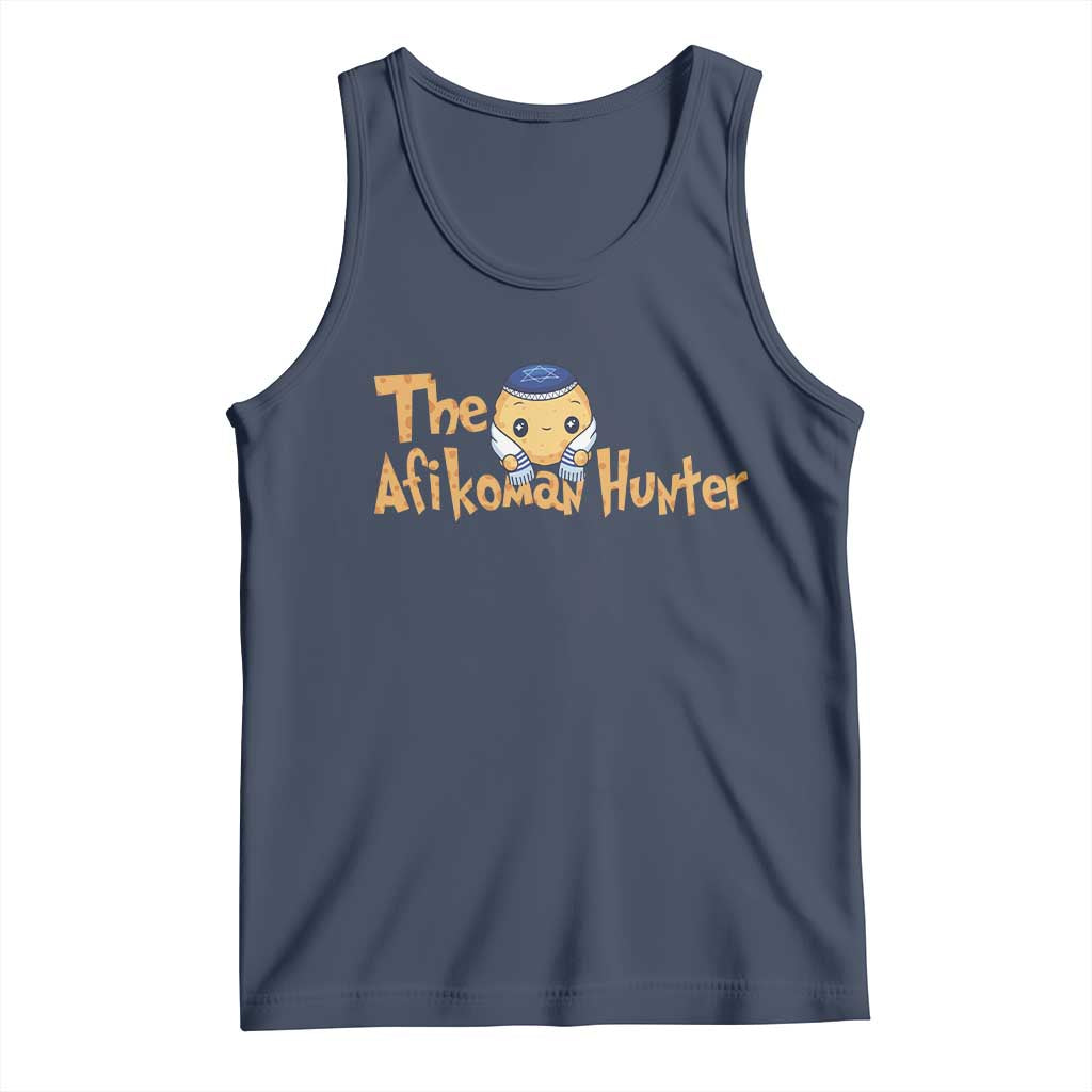 Funny Passover Tank Top Afikoman Hunter Jewish Family Seder Matzah TS02 Navy Print Your Wear