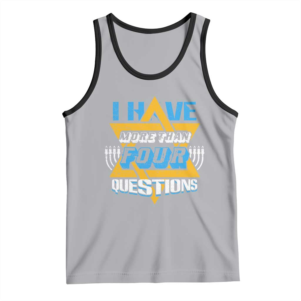 Funny Passover Tank Top Funny I Have More Than Four Questions Passover Kids TS02 Athletic Heather Black Print Your Wear