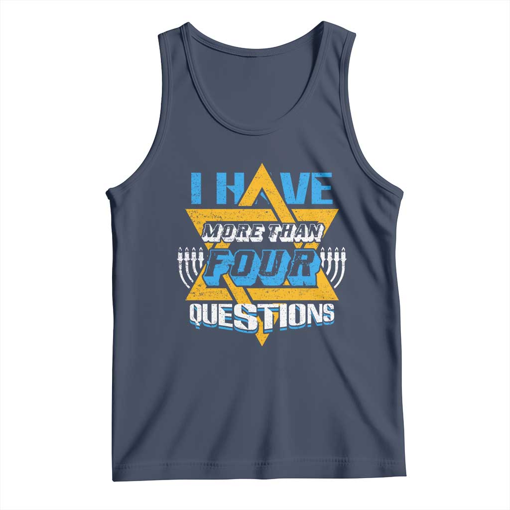 Funny Passover Tank Top Funny I Have More Than Four Questions Passover Kids TS02 Navy Print Your Wear