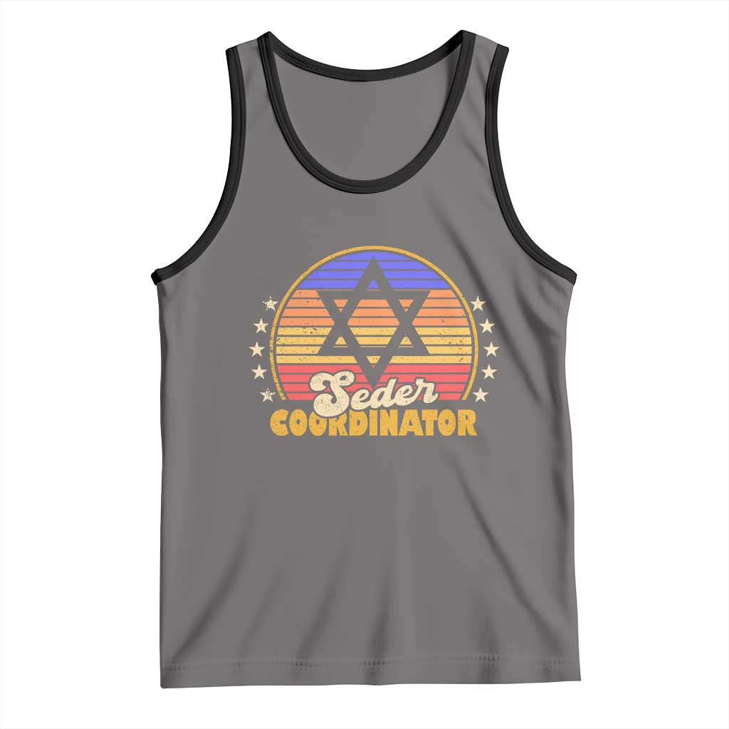 Funny Passover Tank Top Seder Coordinator Jewish Passover Leader TS02 Deep Heather Black Print Your Wear