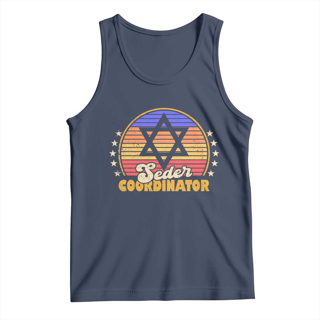 Funny Passover Tank Top Seder Coordinator Jewish Passover Leader TS02 Navy Print Your Wear