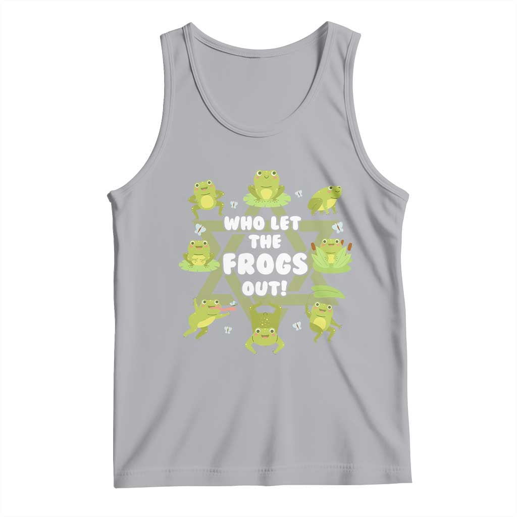 Funny Passover Tank Top Who Let the Frogs Out Jewish Seder Fami TS02 Athletic Heather Print Your Wear