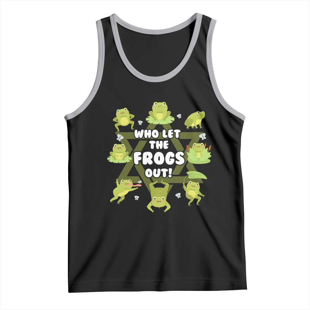 Funny Passover Tank Top Who Let the Frogs Out Jewish Seder Fami TS02 Black Athletic Heather Print Your Wear