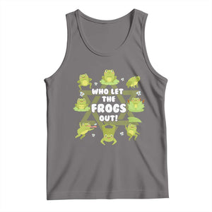Funny Passover Tank Top Who Let the Frogs Out Jewish Seder Fami TS02 Deep Heather Print Your Wear