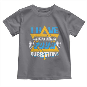 Funny Passover Toddler T Shirt Funny I Have More Than Four Questions Passover Kids TS02 Charcoal Print Your Wear