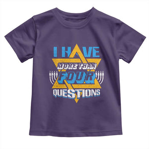 Funny Passover Toddler T Shirt Funny I Have More Than Four Questions Passover Kids TS02 Purple Print Your Wear
