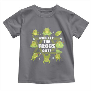 Funny Passover Toddler T Shirt Who Let the Frogs Out Jewish Seder Fami TS02 Charcoal Print Your Wear