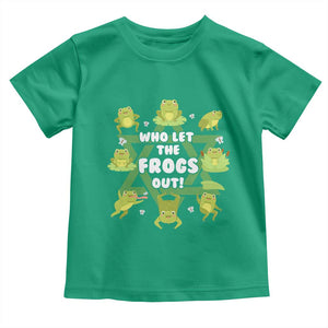 Funny Passover Toddler T Shirt Who Let the Frogs Out Jewish Seder Fami TS02 Irish Green Print Your Wear