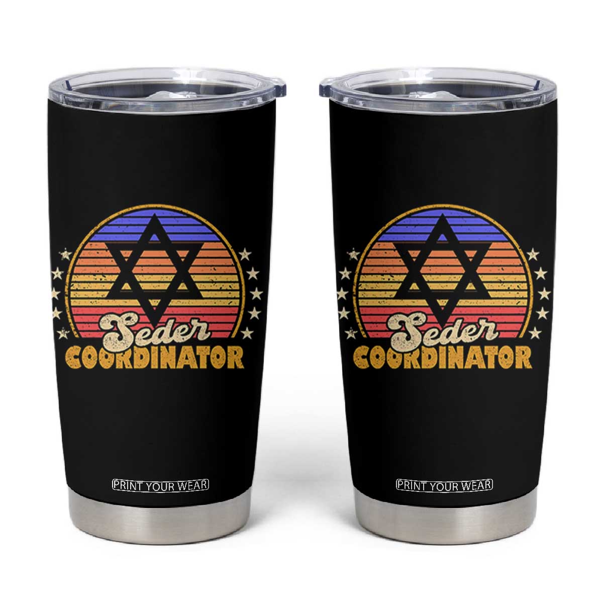 Funny Passover Tumbler Cup Seder Coordinator Jewish Passover Leader TS02 Black Print Your Wear