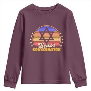 Funny Passover Youth Sweatshirt Seder Coordinator Jewish Passover Leader TS02 Maroon Print Your Wear
