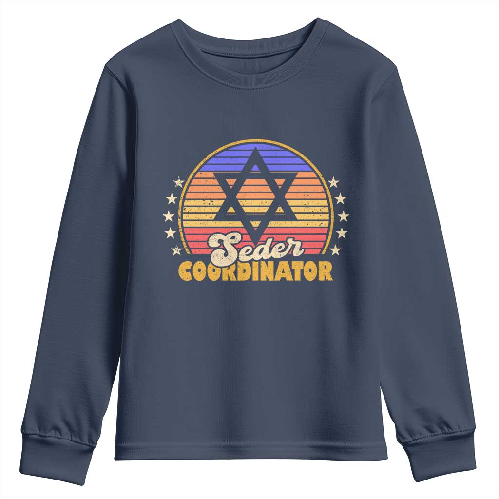 Funny Passover Youth Sweatshirt Seder Coordinator Jewish Passover Leader TS02 Navy Print Your Wear