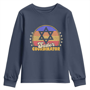 Funny Passover Youth Sweatshirt Seder Coordinator Jewish Passover Leader TS02 Navy Print Your Wear