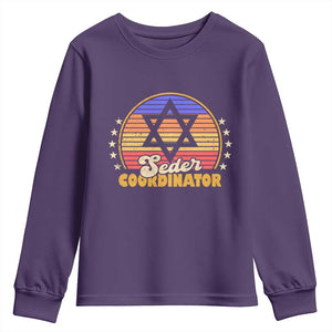 Funny Passover Youth Sweatshirt Seder Coordinator Jewish Passover Leader TS02 Purple Print Your Wear