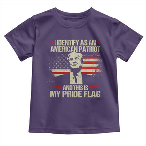 Funny Patriot Trump 4th Of July Toddler T Shirt I Identify As An American Patriot And This Is My Pride Flag TS11 Purple Print Your Wear